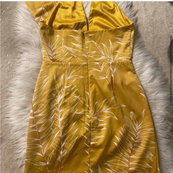 Camila Coelho Antonia Mini Dress in Gold Tropical